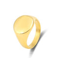 Fashionable jewelry round shape high quality customized stainless steel couple minimalist ring